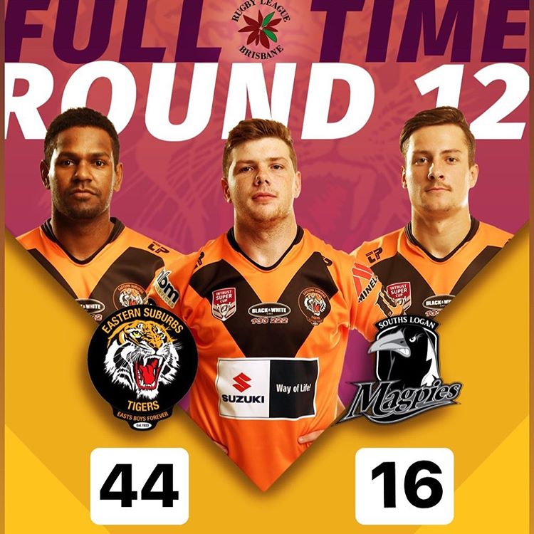 Round 12 Hastings Deering Colts Game Day Results Easts Tigers versus Souths Logan Magpies, Tigers winning 44 to Devils 16