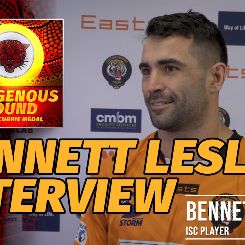 Bennett Leslie interview Intrust Super Cup and Indigenous Player, Bennett Leslie, explains what Indigenous Round means to him. #GoTheTigers #Season2019 #OrangeandGold #EGF #ProudIndigenous #IndigenousRound