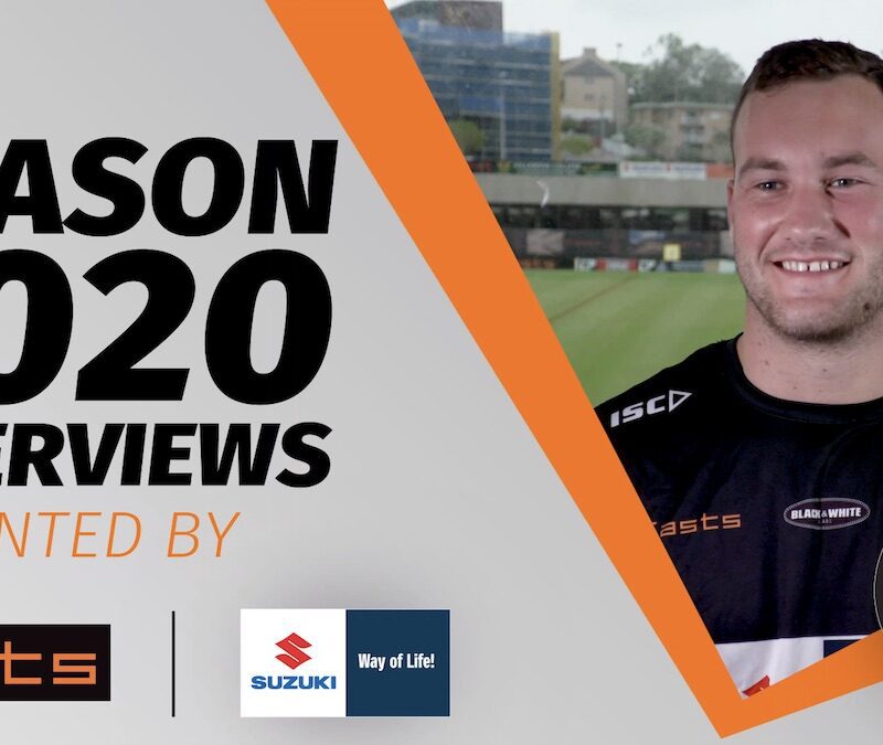 Easts Tigers Player Bill Cullen lines up for his final interview of 2019, talking to TigerTV