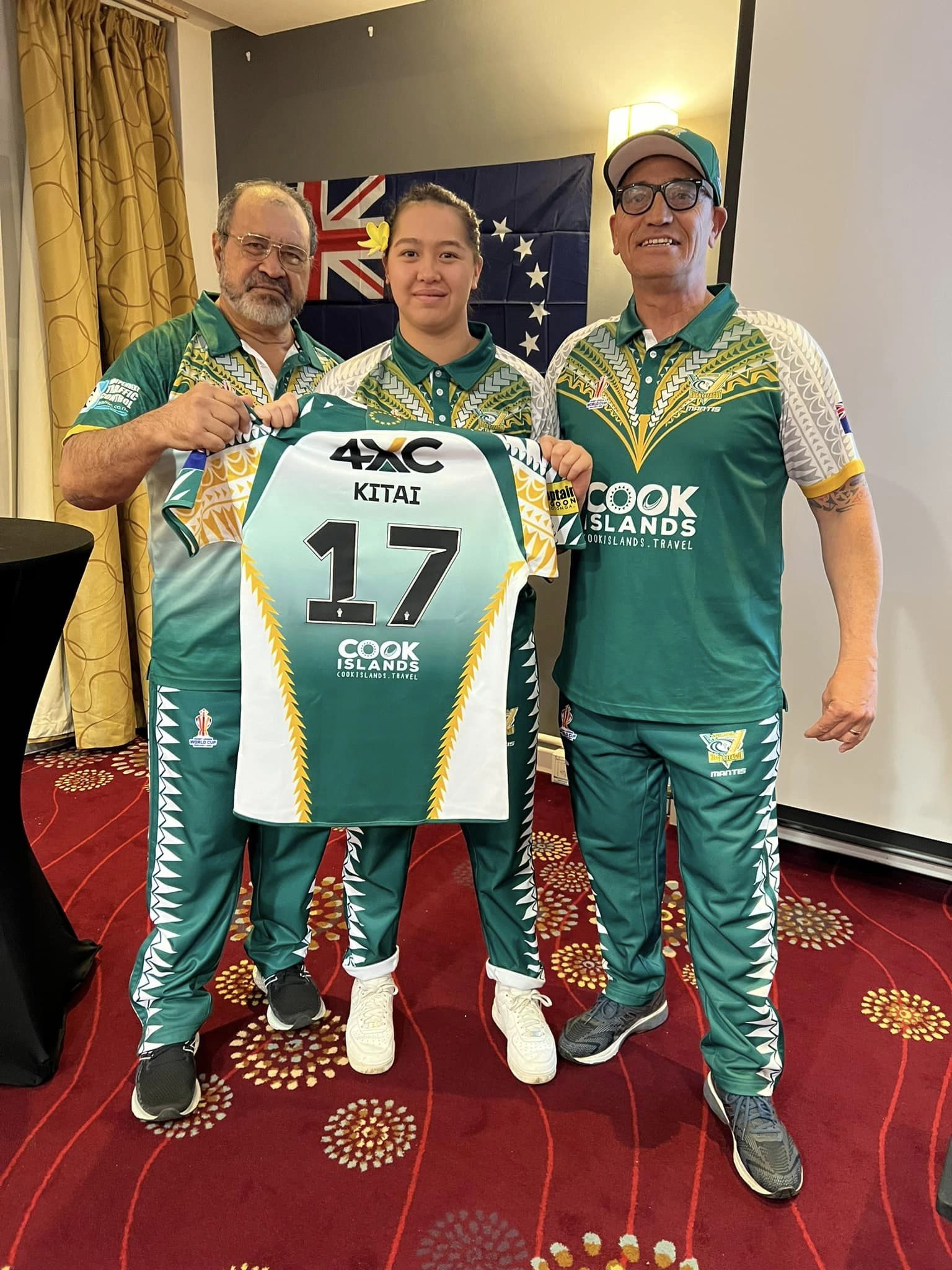 Lavinia Kitai's jersey presentation with Cook Islands.